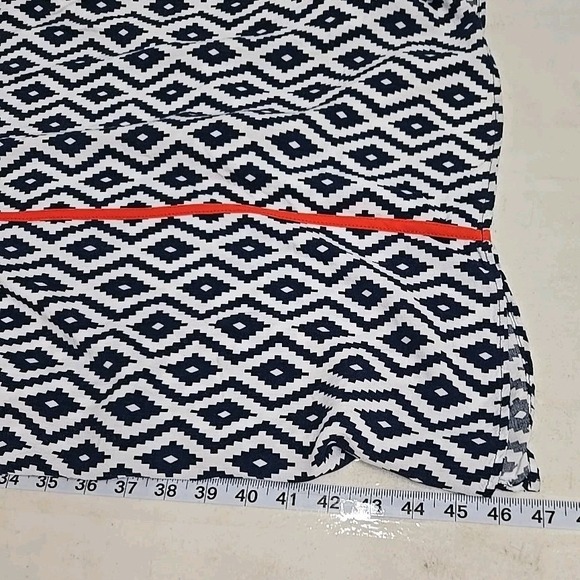 THML Dress Women's Small Navy‎ White Tribal Print Maxi Sleeveless Boho Orange - Picture 8 of 11